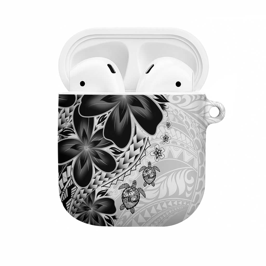 Polynesia Romantic Valentine AirPods Case Sea Turtle Couple With White Plumeria