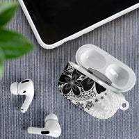 Polynesia Romantic Valentine AirPods Case Sea Turtle Couple With White Plumeria