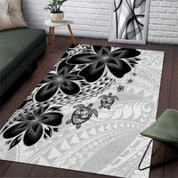 Polynesia Romantic Valentine Area Rug Sea Turtle Couple With White Plumeria LT05 White - Polynesian Pride