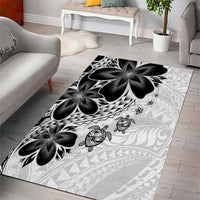 Polynesia Romantic Valentine Area Rug Sea Turtle Couple With White Plumeria LT05 - Polynesian Pride
