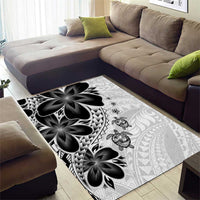 Polynesia Romantic Valentine Area Rug Sea Turtle Couple With White Plumeria LT05 - Polynesian Pride