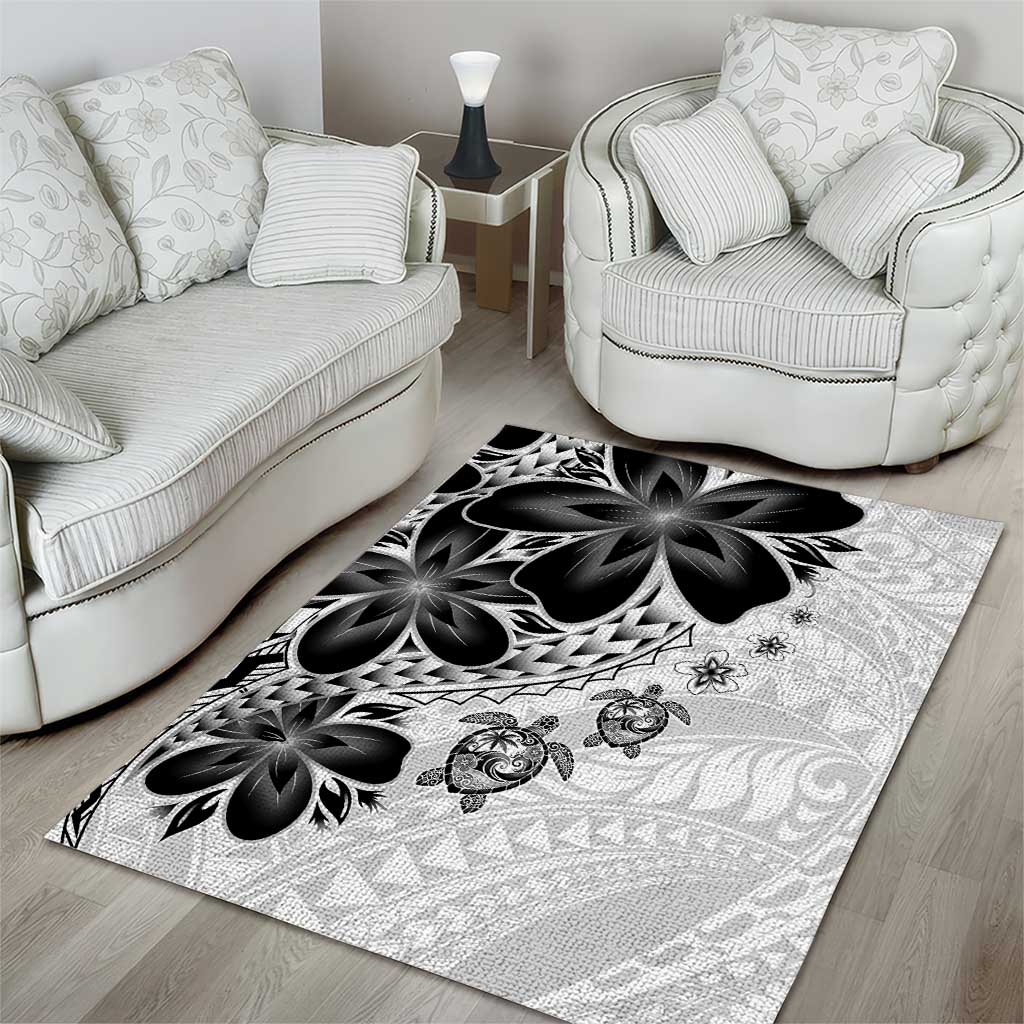 Polynesia Romantic Valentine Area Rug Sea Turtle Couple With White Plumeria LT05 - Polynesian Pride