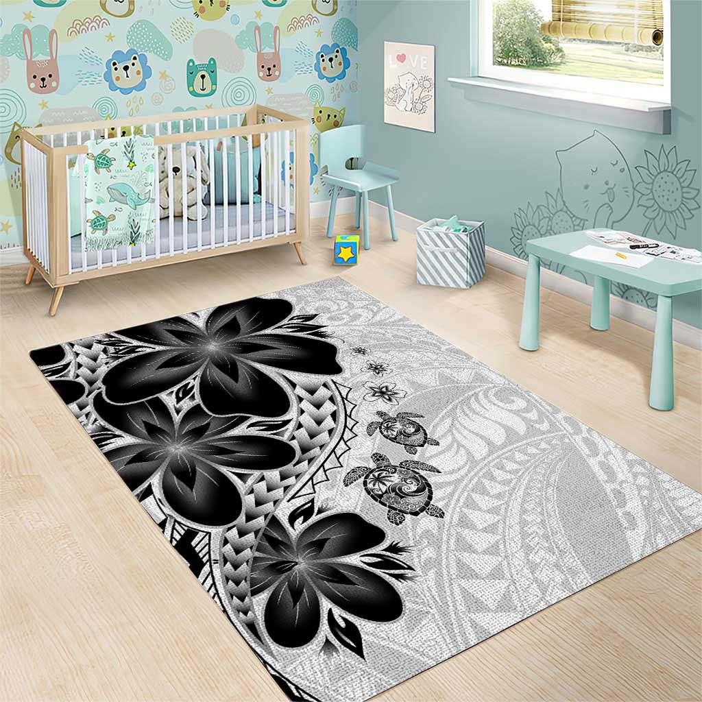 Polynesia Romantic Valentine Area Rug Sea Turtle Couple With White Plumeria LT05 - Polynesian Pride