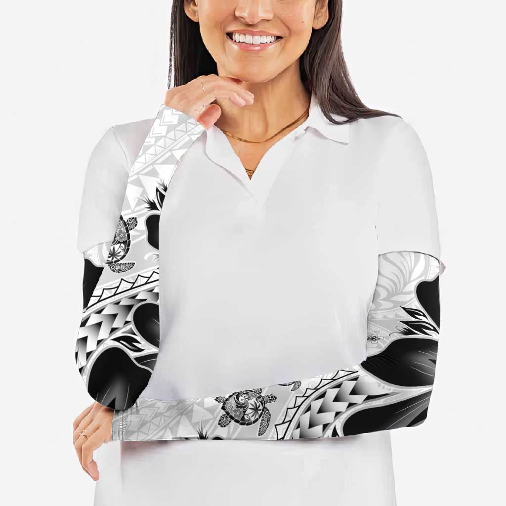 Polynesia Romantic Valentine Arm Sleeves Sea Turtle Couple With White Plumeria LT05 - Polynesian Pride