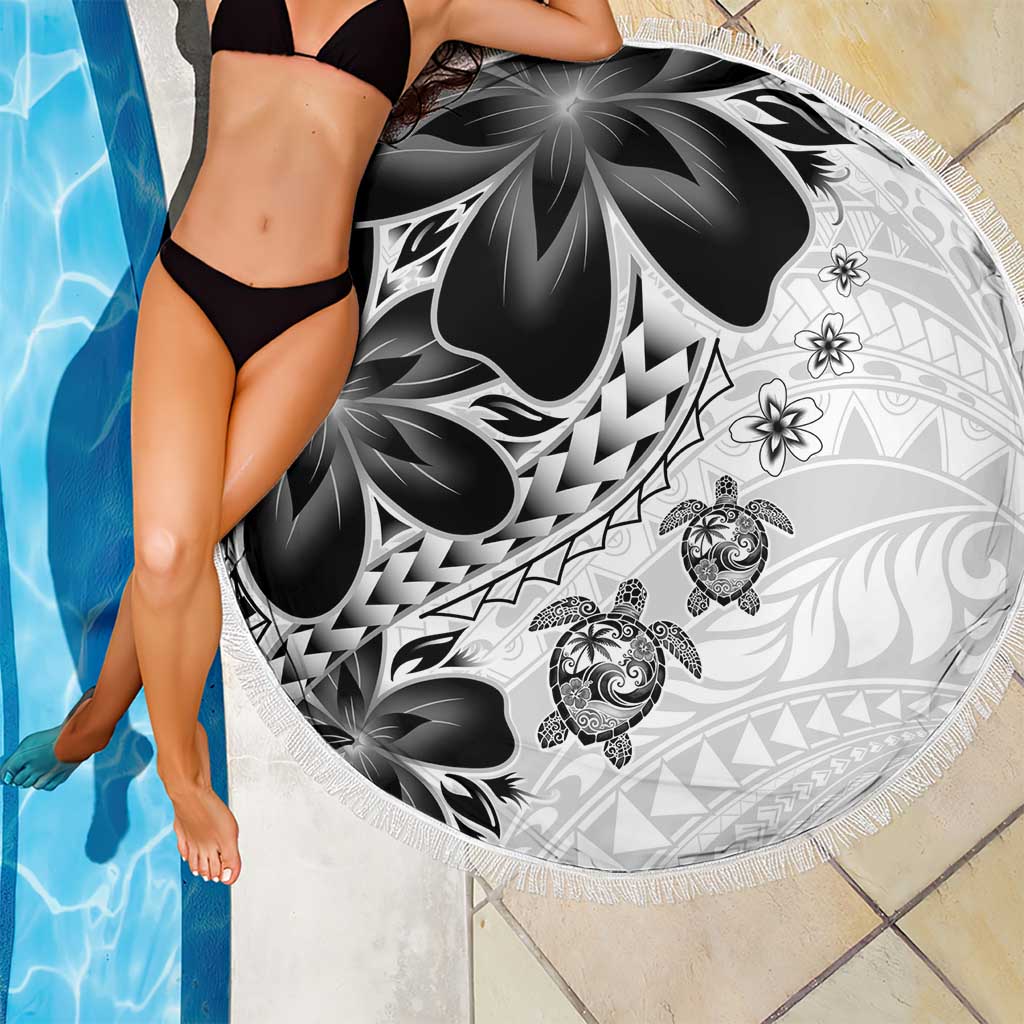 Polynesia Romantic Valentine Beach Blanket Sea Turtle Couple With White Plumeria LT05 - Polynesian Pride