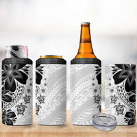 Polynesia Romantic Valentine 4 in 1 Can Cooler Tumbler Sea Turtle Couple With White Plumeria LT05 - Polynesian Pride