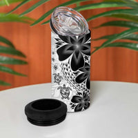 Polynesia Romantic Valentine 4 in 1 Can Cooler Tumbler Sea Turtle Couple With White Plumeria LT05 - Polynesian Pride