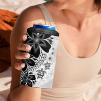 Polynesia Romantic Valentine 4 in 1 Can Cooler Tumbler Sea Turtle Couple With White Plumeria LT05 - Polynesian Pride