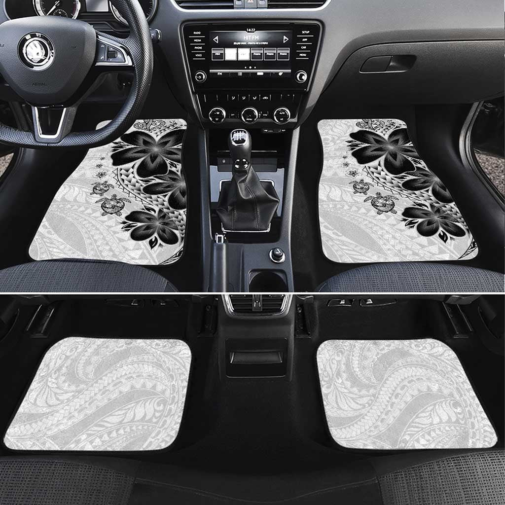 Polynesia Romantic Valentine Car Mats Sea Turtle Couple With White Plumeria