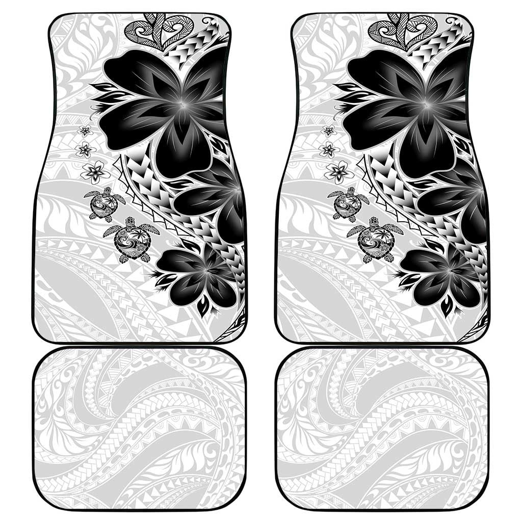 Polynesia Romantic Valentine Car Mats Sea Turtle Couple With White Plumeria