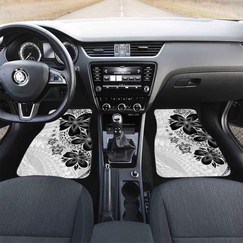 Polynesia Romantic Valentine Car Mats Sea Turtle Couple With White Plumeria