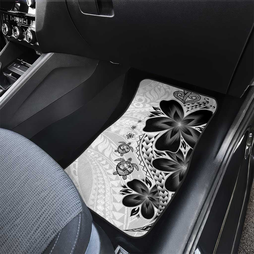 Polynesia Romantic Valentine Car Mats Sea Turtle Couple With White Plumeria