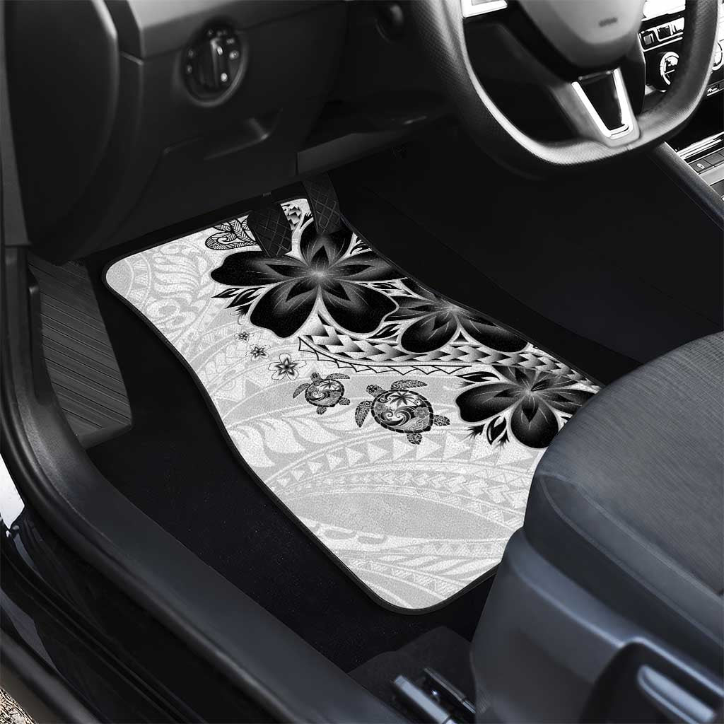 Polynesia Romantic Valentine Car Mats Sea Turtle Couple With White Plumeria
