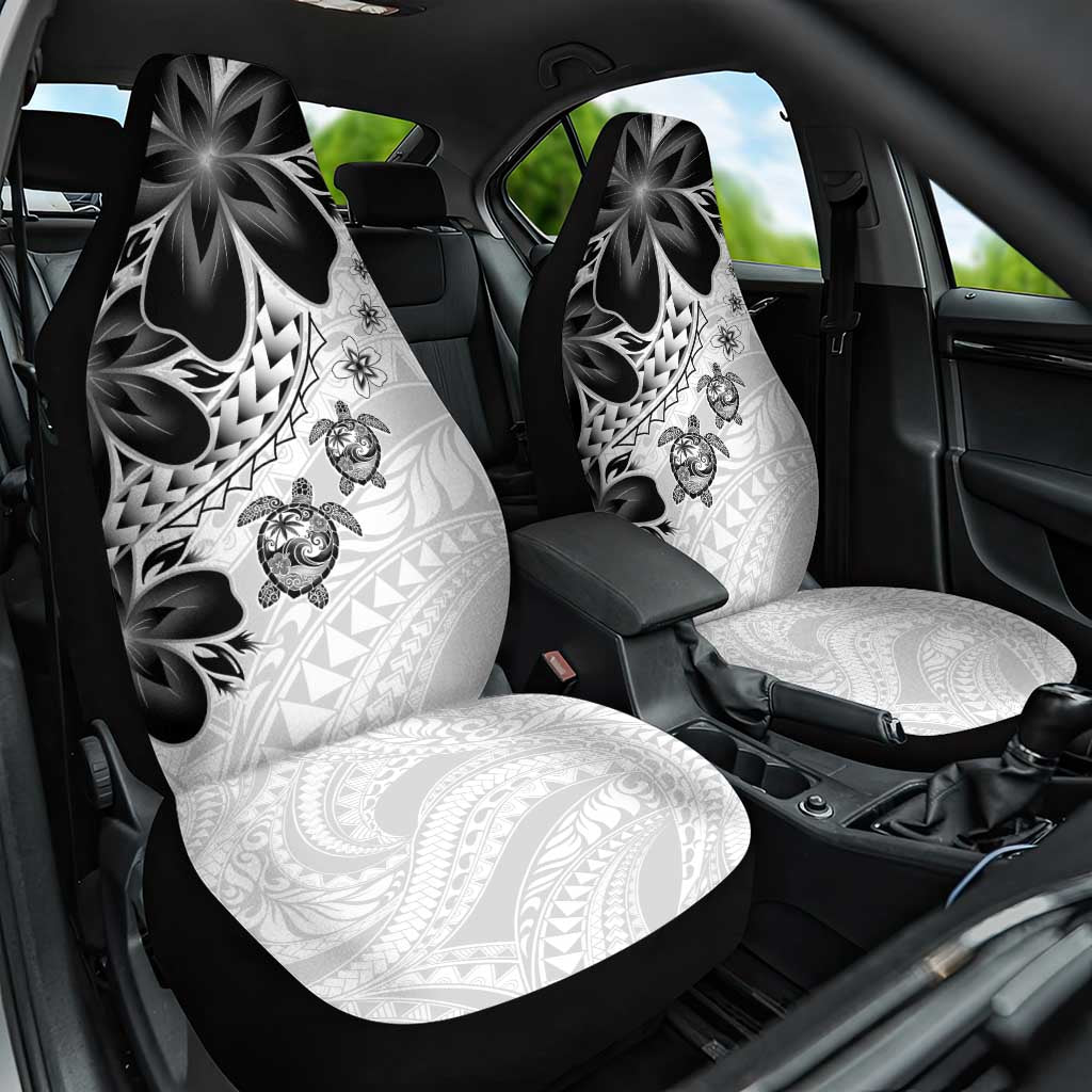 Polynesia Romantic Valentine Car Seat Cover Sea Turtle Couple With White Plumeria LT05 One Size White - Polynesian Pride