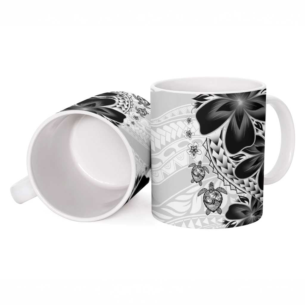 Polynesia Romantic Valentine Ceramic Mug Sea Turtle Couple With White Plumeria LT05 - Polynesian Pride