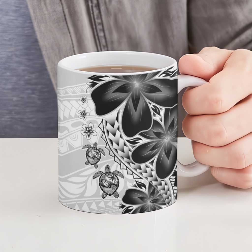 Polynesia Romantic Valentine Ceramic Mug Sea Turtle Couple With White Plumeria LT05 - Polynesian Pride