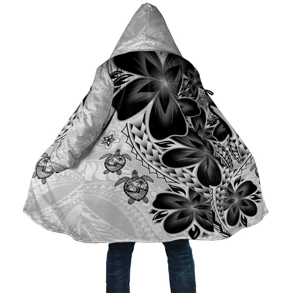 Polynesia Romantic Valentine Cloak Sea Turtle Couple With White Plumeria LT05 Unisex White - Polynesian Pride