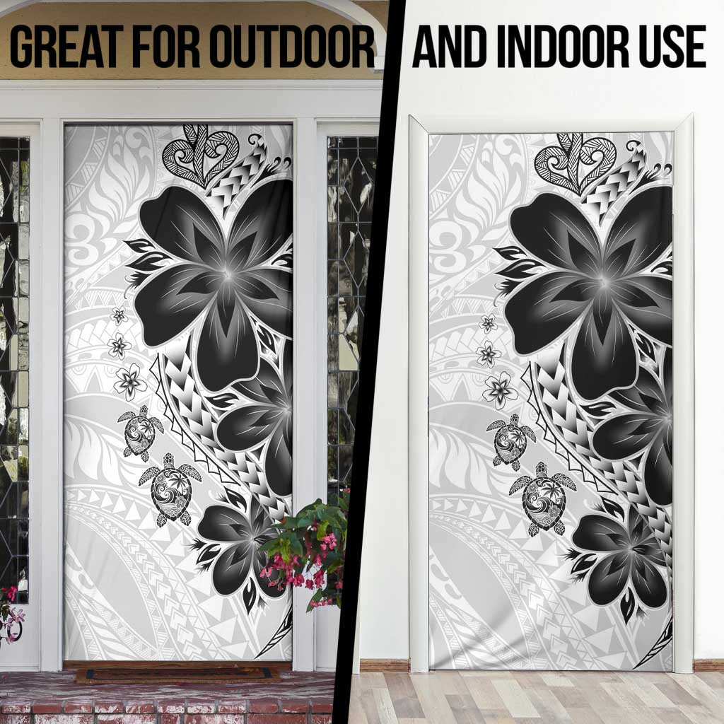 Polynesia Romantic Valentine Door Cover Sea Turtle Couple With White Plumeria LT05 - Polynesian Pride