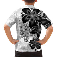 Polynesia Romantic Valentine Family Matching Off Shoulder Maxi Dress and Hawaiian Shirt Sea Turtle Couple With White Plumeria