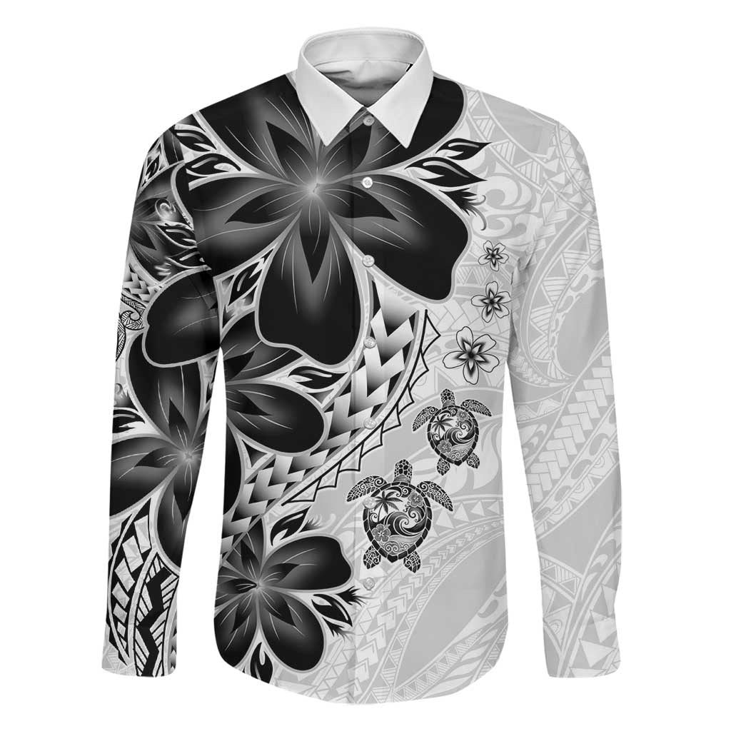 Polynesia Romantic Valentine Family Matching Off Shoulder Maxi Dress and Hawaiian Shirt Sea Turtle Couple With White Plumeria