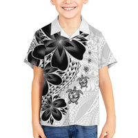 Polynesia Romantic Valentine Family Matching Off Shoulder Maxi Dress and Hawaiian Shirt Sea Turtle Couple With White Plumeria