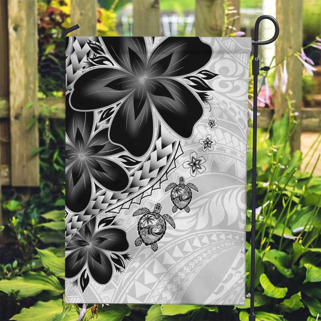 Polynesia Romantic Valentine Garden Flag Sea Turtle Couple With White Plumeria LT05 Garden Flag White - Polynesian Pride