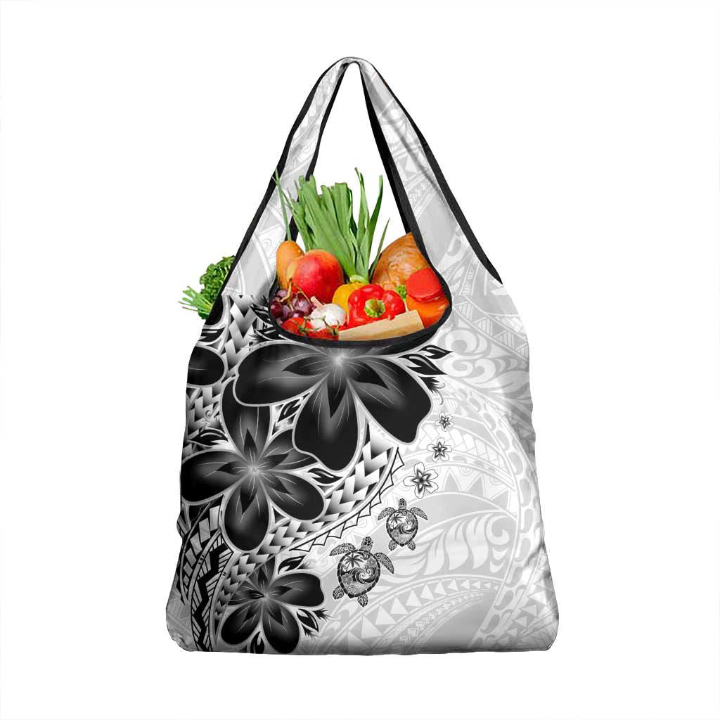 Polynesia Romantic Valentine Grocery Bag Sea Turtle Couple With White Plumeria LT05 1-pack One Size White - Polynesian Pride