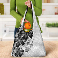 Polynesia Romantic Valentine Grocery Bag Sea Turtle Couple With White Plumeria LT05 - Polynesian Pride