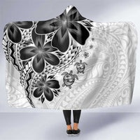 Polynesia Romantic Valentine Hooded Blanket Sea Turtle Couple With White Plumeria LT05 One Size White - Polynesian Pride