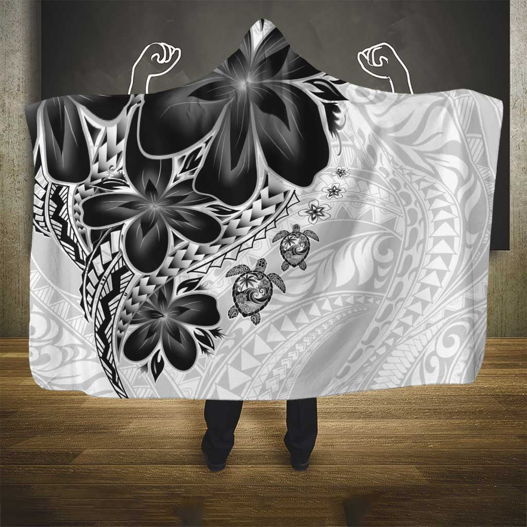 Polynesia Romantic Valentine Hooded Blanket Sea Turtle Couple With White Plumeria LT05 - Polynesian Pride