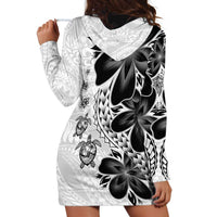 Polynesia Romantic Valentine Hoodie Dress Sea Turtle Couple With White Plumeria LT05 - Polynesian Pride