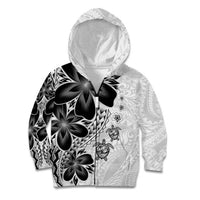 Polynesia Romantic Valentine Kid Hoodie Sea Turtle Couple With White Plumeria LT05 Zip Hoodie White - Polynesian Pride