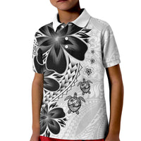 Polynesia Romantic Valentine Kid Polo Shirt Sea Turtle Couple With White Plumeria