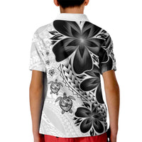 Polynesia Romantic Valentine Kid Polo Shirt Sea Turtle Couple With White Plumeria