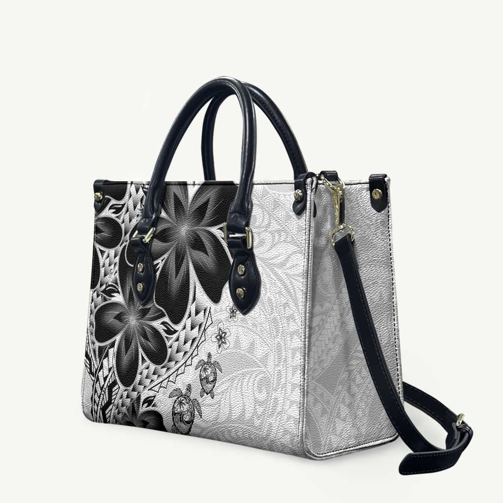 Polynesia Romantic Valentine Leather Bag Sea Turtle Couple With White Plumeria LT05 White - Polynesian Pride