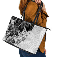 Polynesia Romantic Valentine Leather Tote Bag Sea Turtle Couple With White Plumeria LT05 - Polynesian Pride