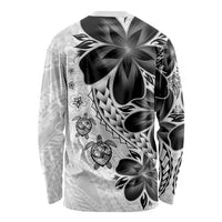Polynesia Romantic Valentine Long Sleeve Shirt Sea Turtle Couple With White Plumeria LT05 - Polynesian Pride