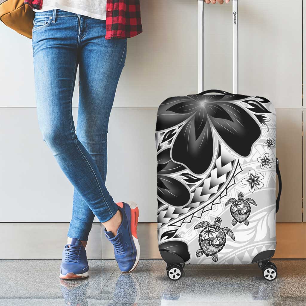 Polynesia Romantic Valentine Luggage Cover Sea Turtle Couple With White Plumeria LT05 - Polynesian Pride