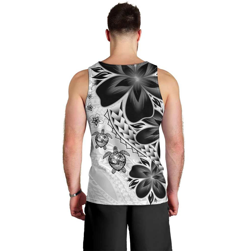 Polynesia Romantic Valentine Men Tank Top Sea Turtle Couple With White Plumeria LT05 - Polynesian Pride