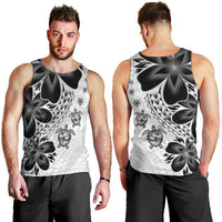 Polynesia Romantic Valentine Men Tank Top Sea Turtle Couple With White Plumeria LT05 - Polynesian Pride