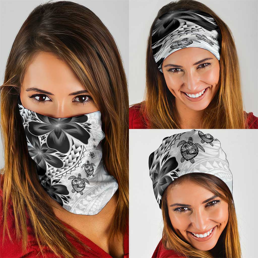 Polynesia Romantic Valentine Neck Gaiter Sea Turtle Couple With White Plumeria LT05 - Polynesian Pride