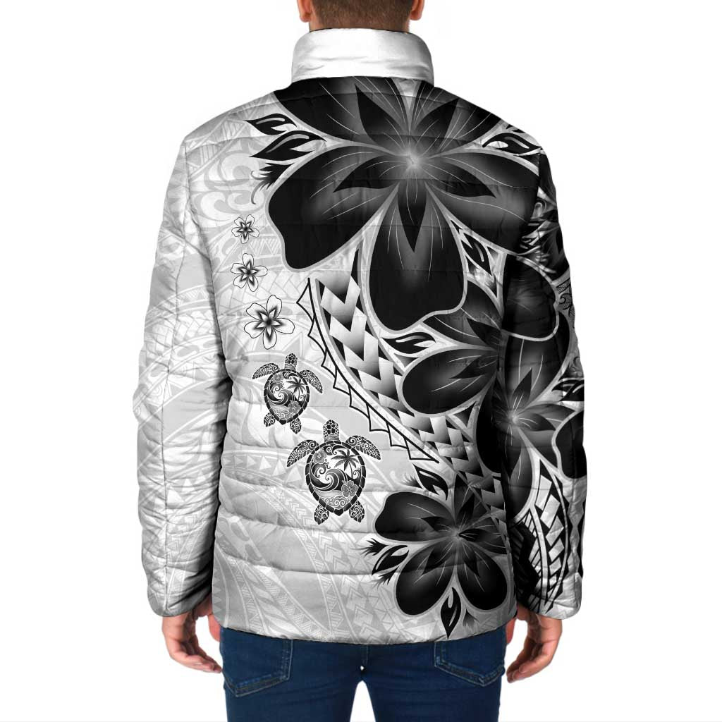 Polynesia Romantic Valentine Padded Jacket Sea Turtle Couple With White Plumeria LT05 - Polynesian Pride