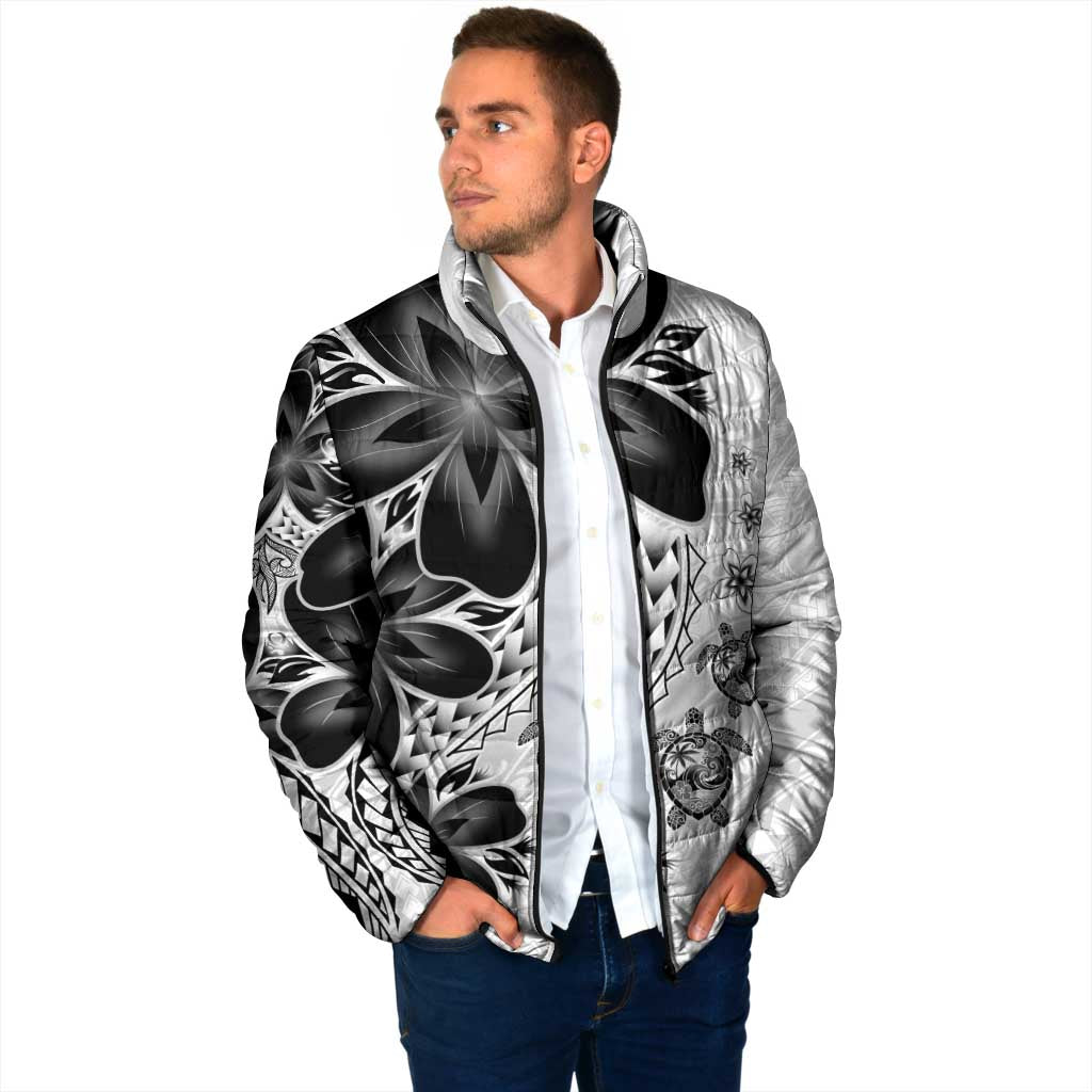 Polynesia Romantic Valentine Padded Jacket Sea Turtle Couple With White Plumeria LT05 - Polynesian Pride