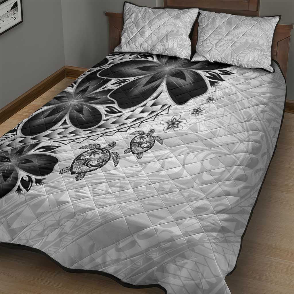 Polynesia Romantic Valentine Quilt Bed Set Sea Turtle Couple With White Plumeria LT05 - Polynesian Pride