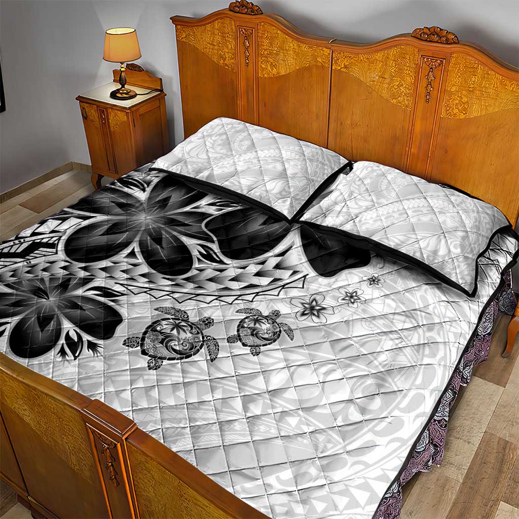 Polynesia Romantic Valentine Quilt Bed Set Sea Turtle Couple With White Plumeria LT05 - Polynesian Pride
