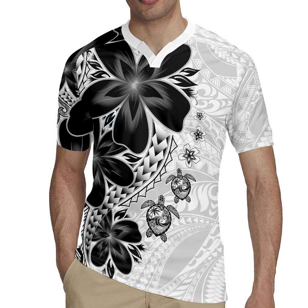 Polynesia Romantic Valentine Rugby Jersey Sea Turtle Couple With White Plumeria LT05 - Polynesian Pride