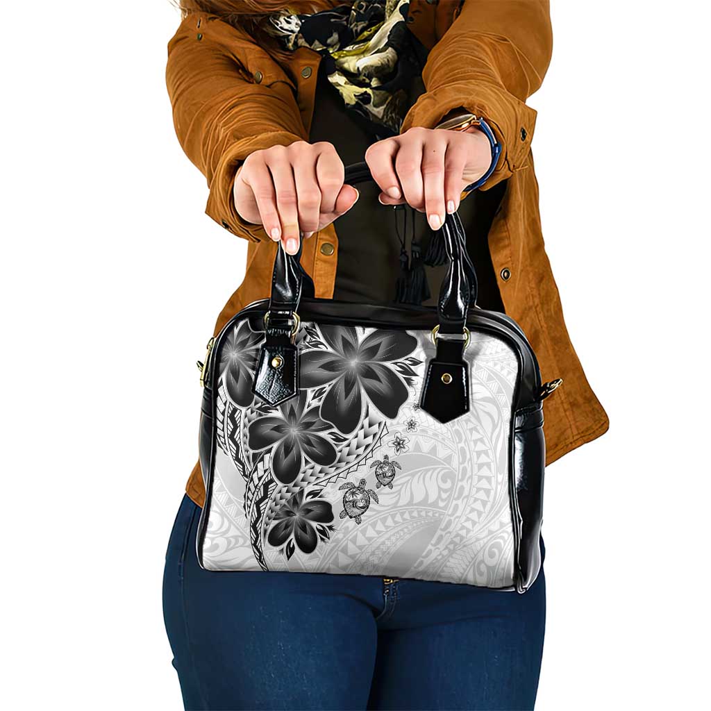 Polynesia Romantic Valentine Shoulder Handbag Sea Turtle Couple With White Plumeria LT05 One Size White - Polynesian Pride