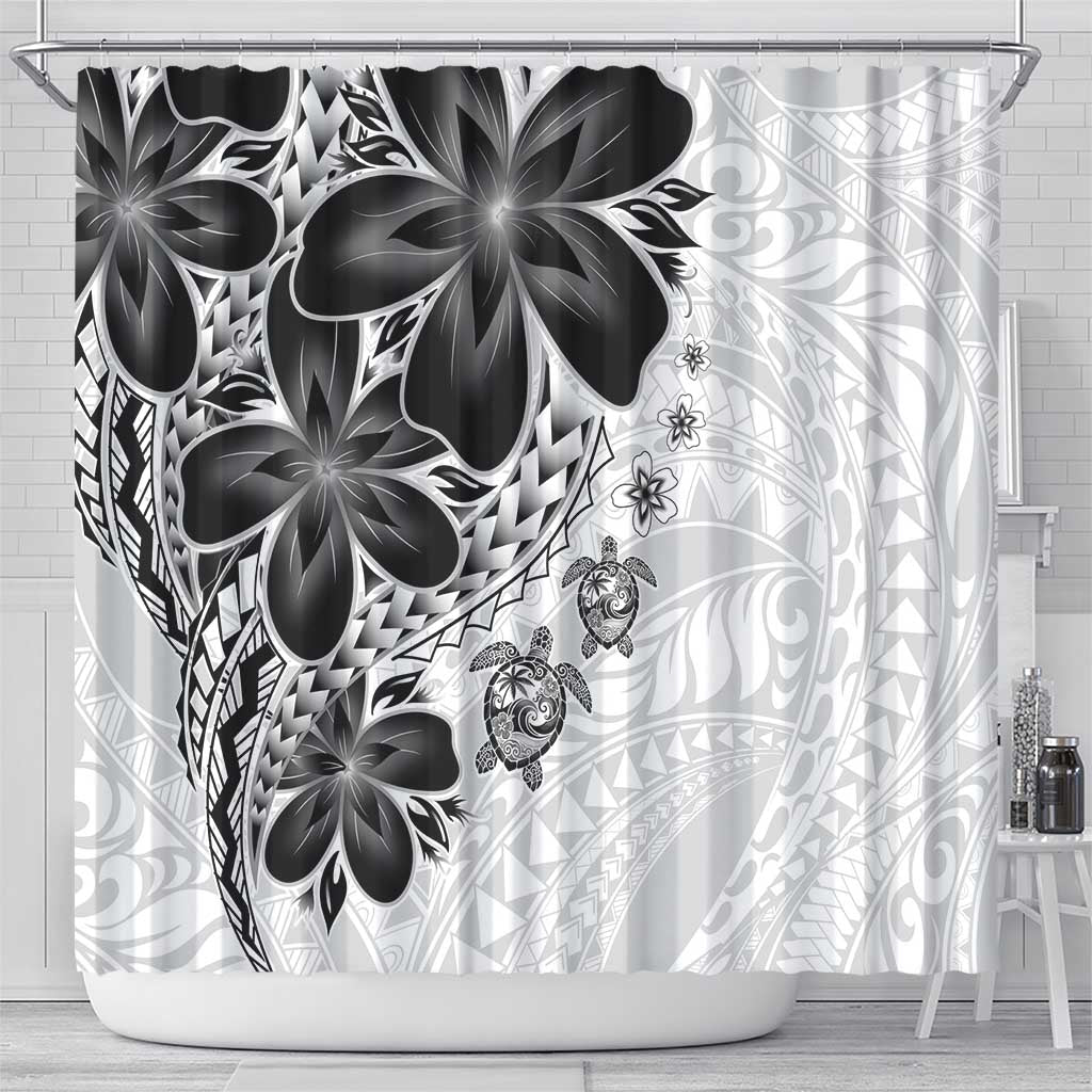 Polynesia Romantic Valentine Shower Curtain Sea Turtle Couple With White Plumeria LT05 - Polynesian Pride
