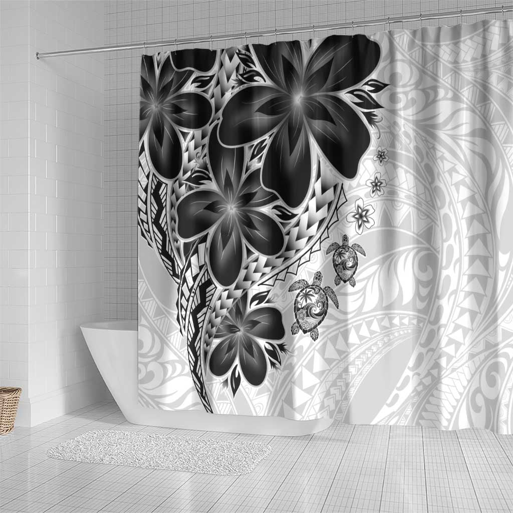 Polynesia Romantic Valentine Shower Curtain Sea Turtle Couple With White Plumeria LT05 - Polynesian Pride