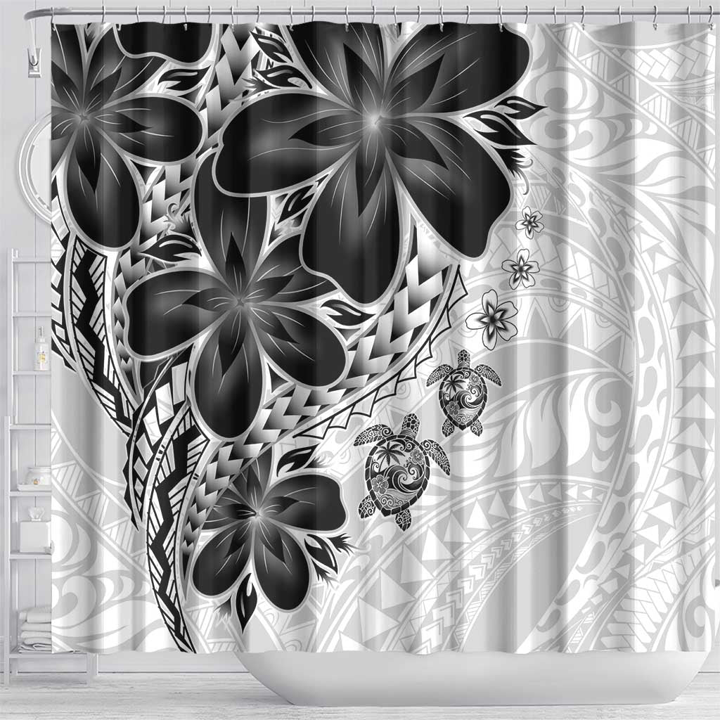 Polynesia Romantic Valentine Shower Curtain Sea Turtle Couple With White Plumeria LT05 - Polynesian Pride
